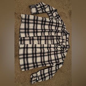 Multicolored/Navy blue, White Flannel Tee